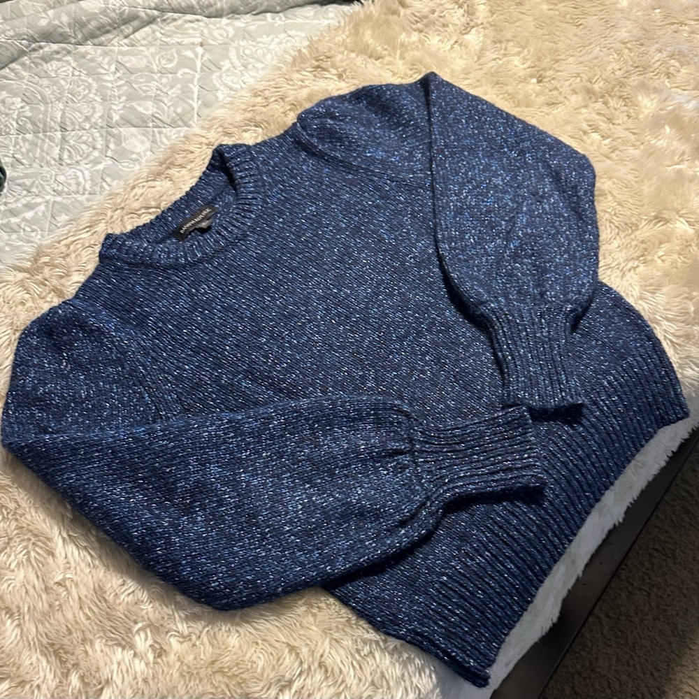 Navy Blue, Slightly Puff Sleeve. Banana Republic.